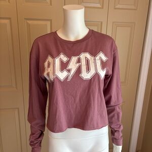 NWOT AC/DC long sleeve crop